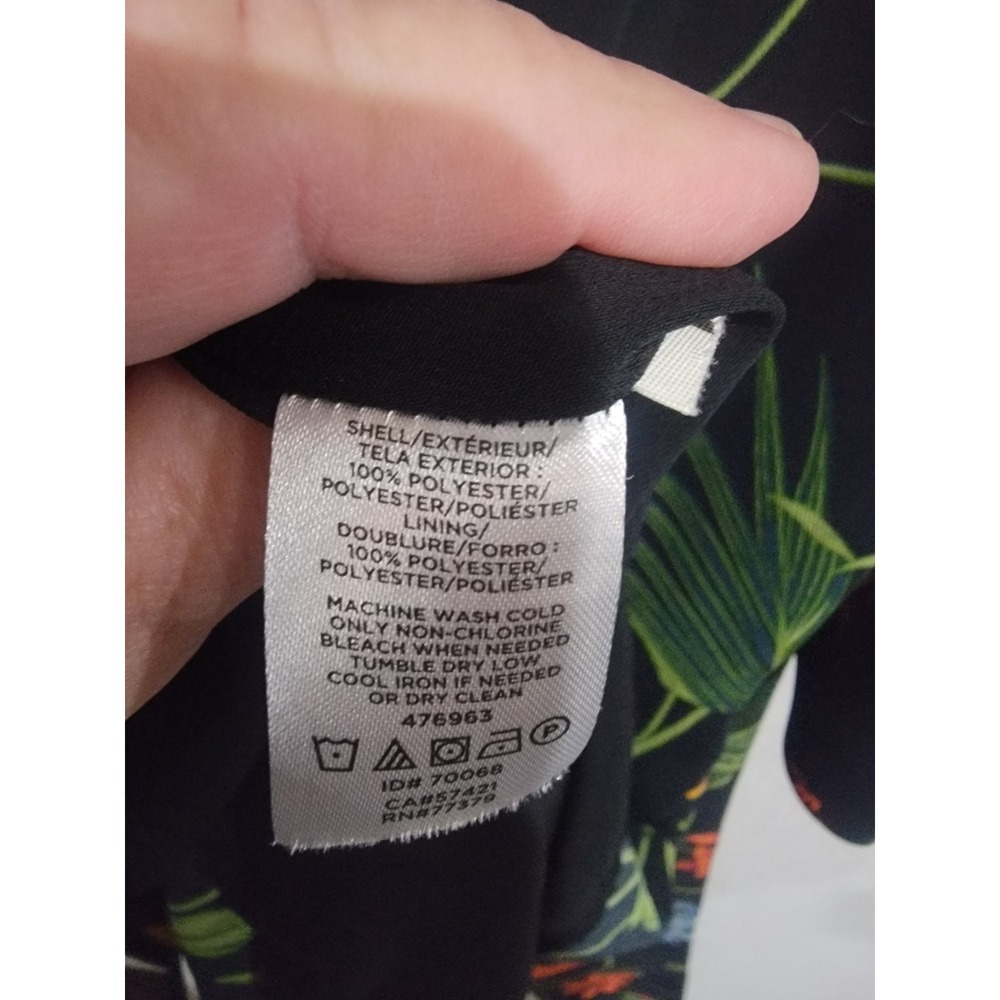 Ann Taylor Botanical Floral Print Back Tie Flutter Sleeve Black Midi Dress‎ 14 - Picture 11 of 11